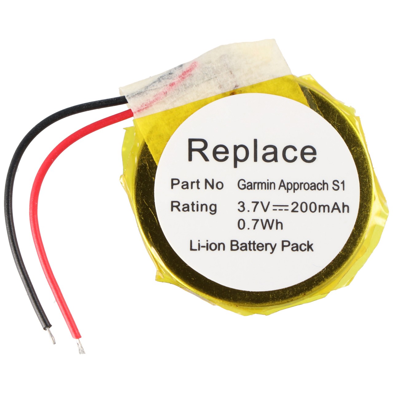 Akku passend für Garmin Approach S4, Approach S1 GPS Golfuhr Li-Ion Akku 361-00047-00, 361-00064-00 Approach S3, 32,8 x 3,7mm