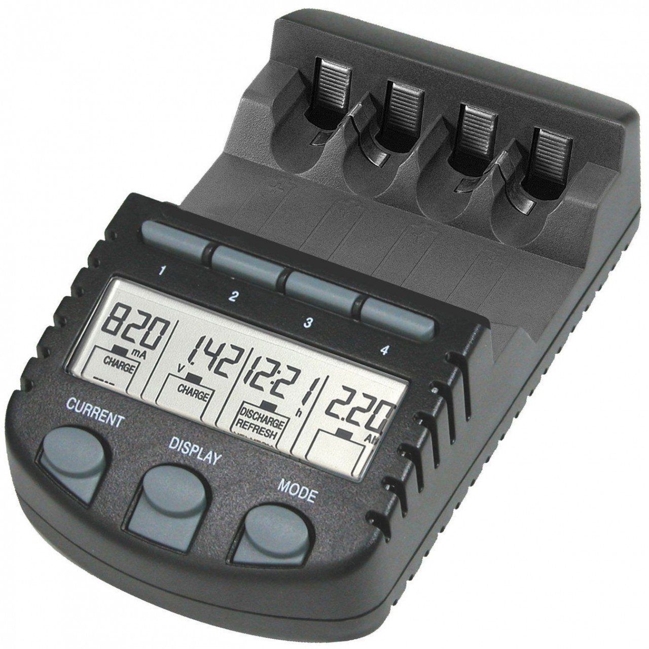 Schnelladegerät, Entladefunktion mit LCD-Display und 4x Varta 2100mAh Mignon AA