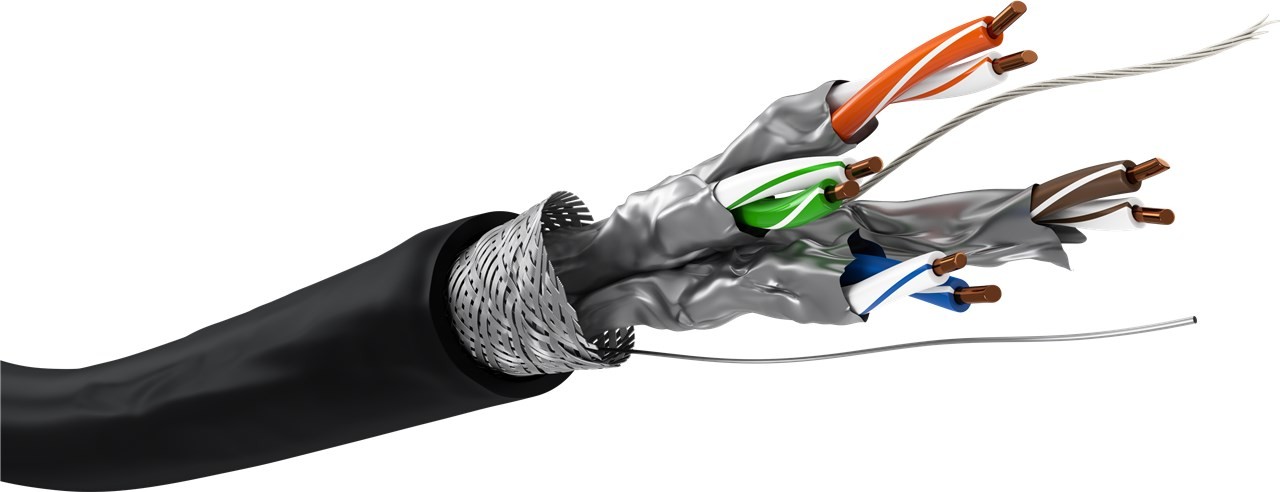 Goobay CAT 6A Outdoor Netzwerkkabel, S/FTP (PiMF), Schwarz, 100m - Kupferleiter (CU), AWG 23/1 (solid), Polyethylen-Kabelmantel (PE)