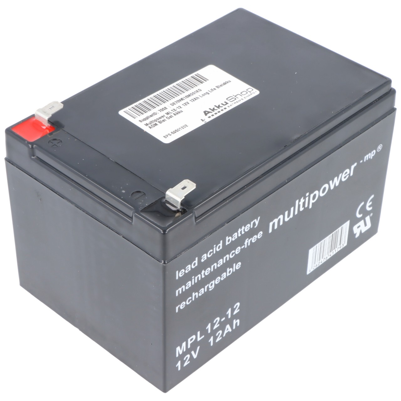 Multipower ML12-12 12V 12Ah Long Life Bleiakku AGM Blei Gel Akku