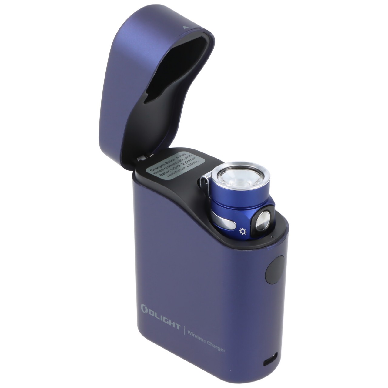 Olight Baton 4 Premium Edition königsblau, LED-Taschenlampe mit Ladecase, ultra-kompakt und leistungsstark, 1300 Lumen