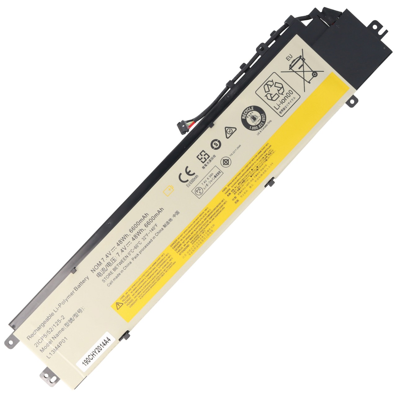 Akku passend für Lenovo Erazer Y40, Li-Polymer, 7,4V, 6600mAh, 48,8Wh, built-in, ohne Werkzeug