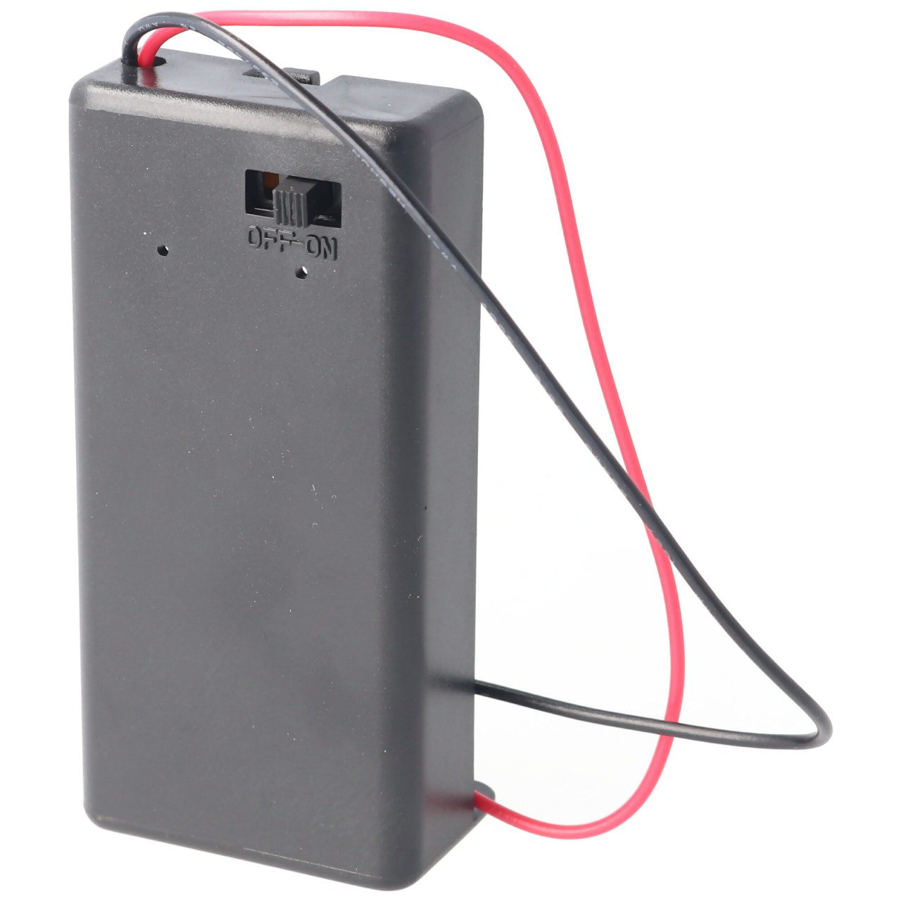 Batteriehalter für 1x 9Volt Block mit Ein- und Aus-Schalter – 9V Batterie Clip Anschluss, Batterie Halterung Elektronik (Kunststoff)