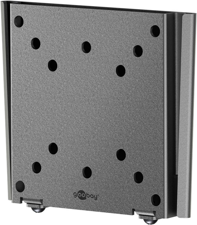 Goobay TV-Wandhalterung Caravan FIXED (S), schwarz - Halterung für Fernseher von 13 bis 27 Zoll (33 – 69 cm), max. 30 kg, ultraflaches Design mit nur 15 mm Wandabstand
