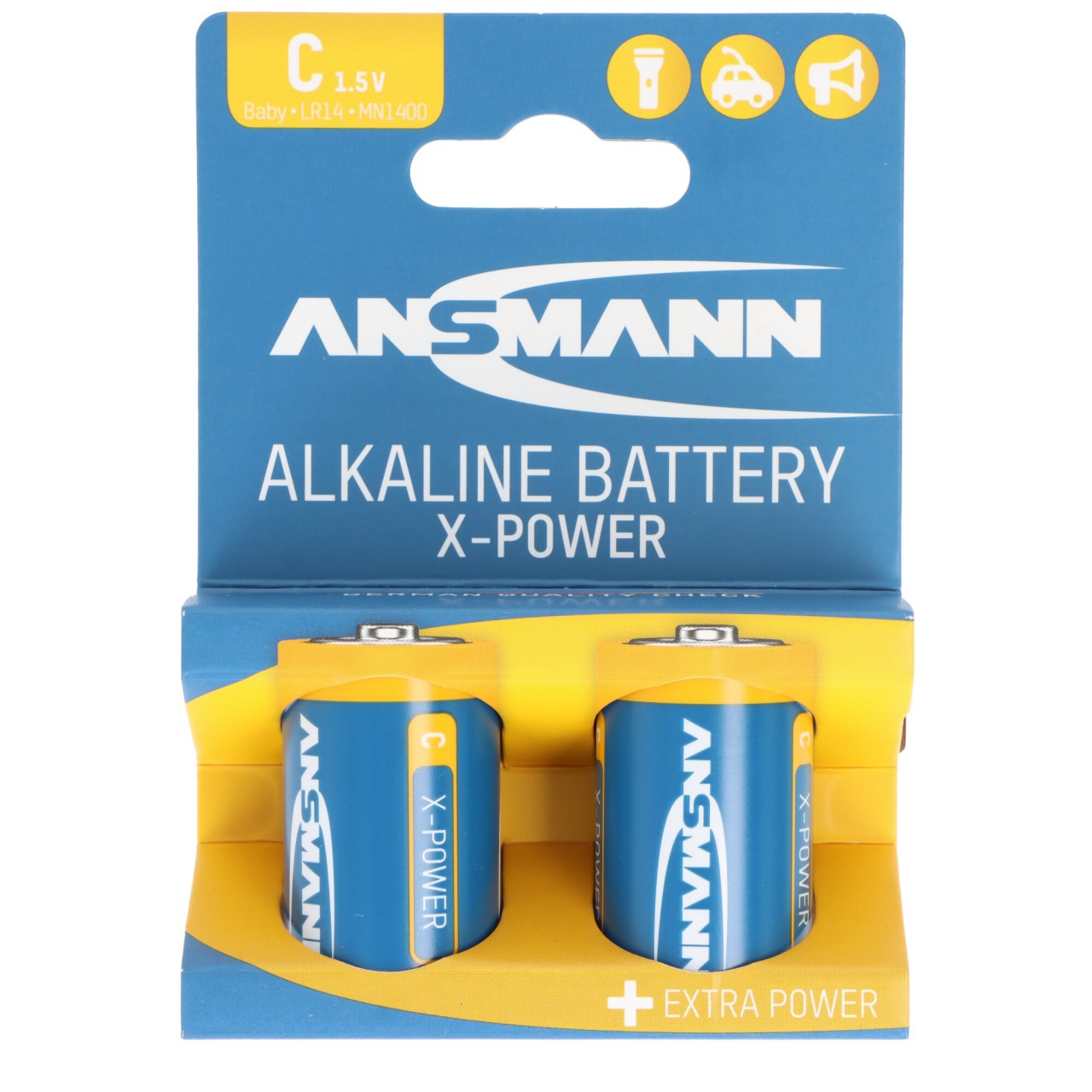 Ansmann X-Power Alkaline Batterie Baby C, LR14, 2er Papierblister