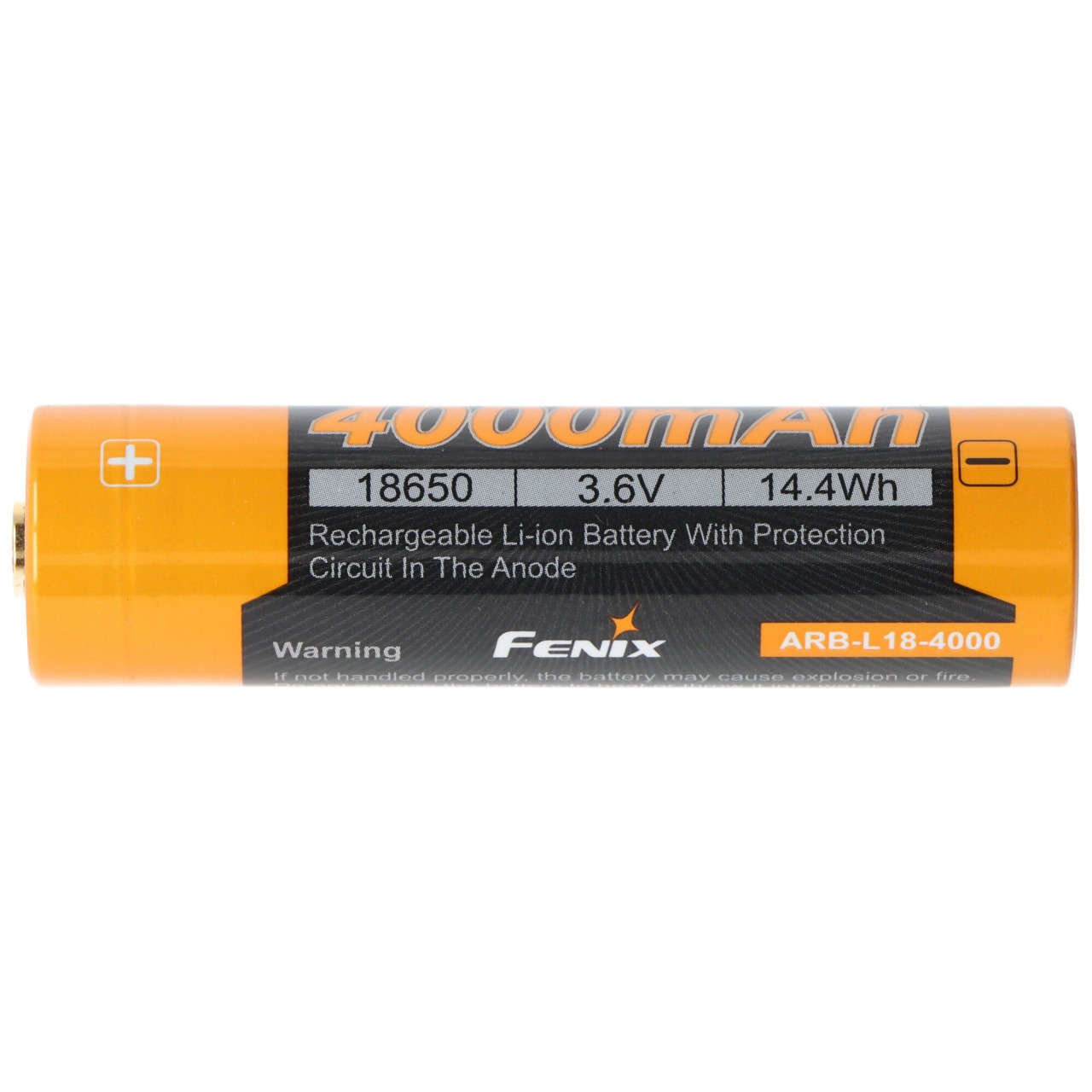 Fenix ARB-L18-4000 18650 Li-Ion Akku, mit Schutzschaltung, 3,6 Volt 4000mAh