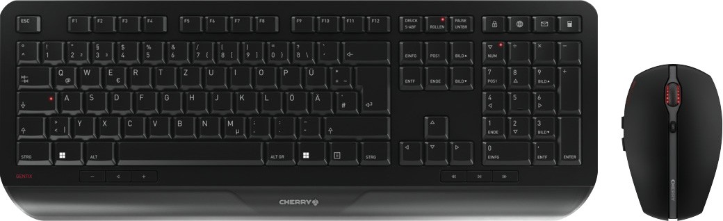 Cherry Tastatur-Maus Set GENTIX Desktop, Wireless, schwarz DE, Optisch, 2400 dpi, Retail