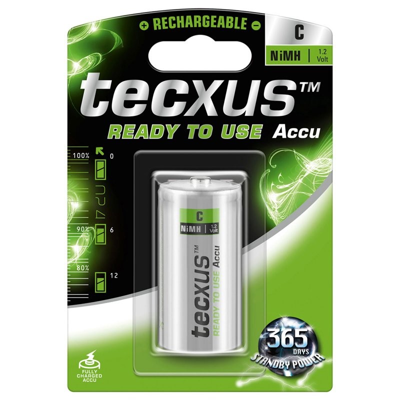 Tecxus NiMH Akku Baby 1,2 Volt 4500mAh Ready to use 1 Stück
