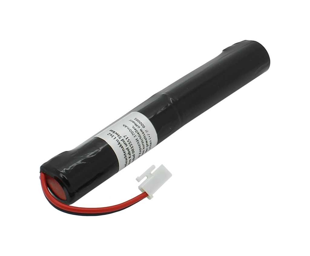 Notleuchtenakku NiMH 2,4V 3700mAh L1x2 4/3A mit 65mm Kabel und Stecker ersetzt Zumtobel 00155517