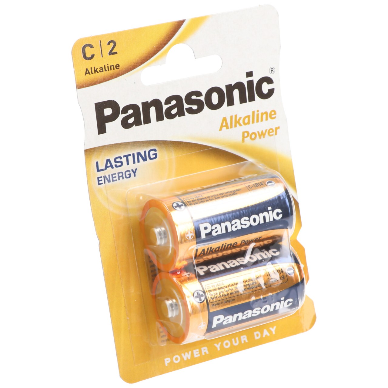 Panasonic Batterie Alkaline, Baby, C, LR14, 1.5V Alkaline Power, Retail Blister (2-Pack)