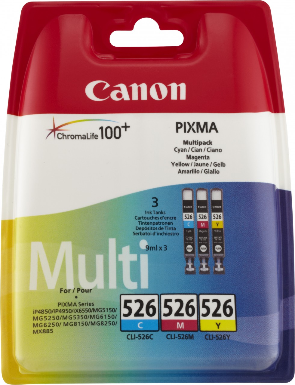 Canon Tinten Multipack CLI-526C/526M/526Y