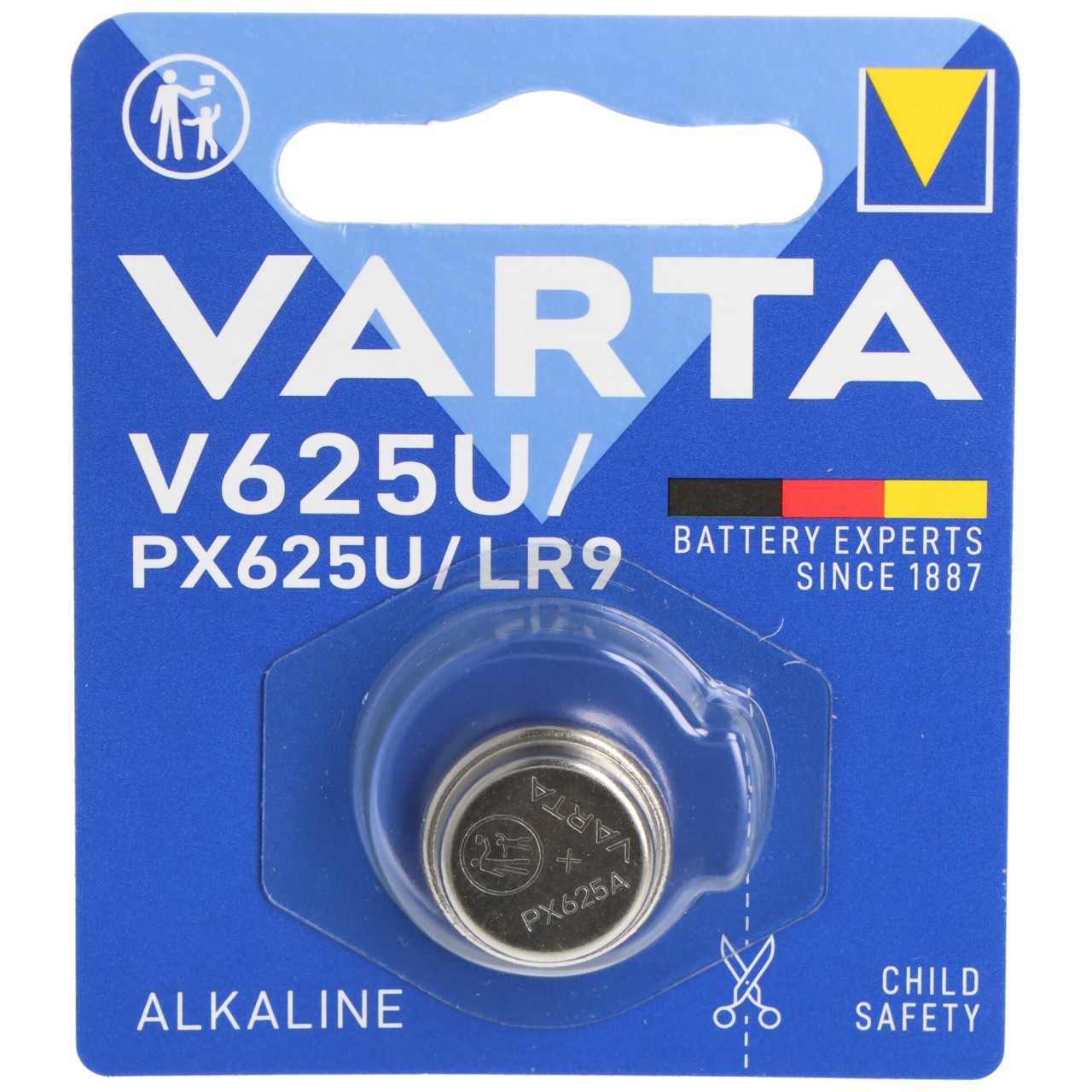 Varta V625U Alkaline Batterie, PX625, LR9, Knopfzelle EPX625, RM625