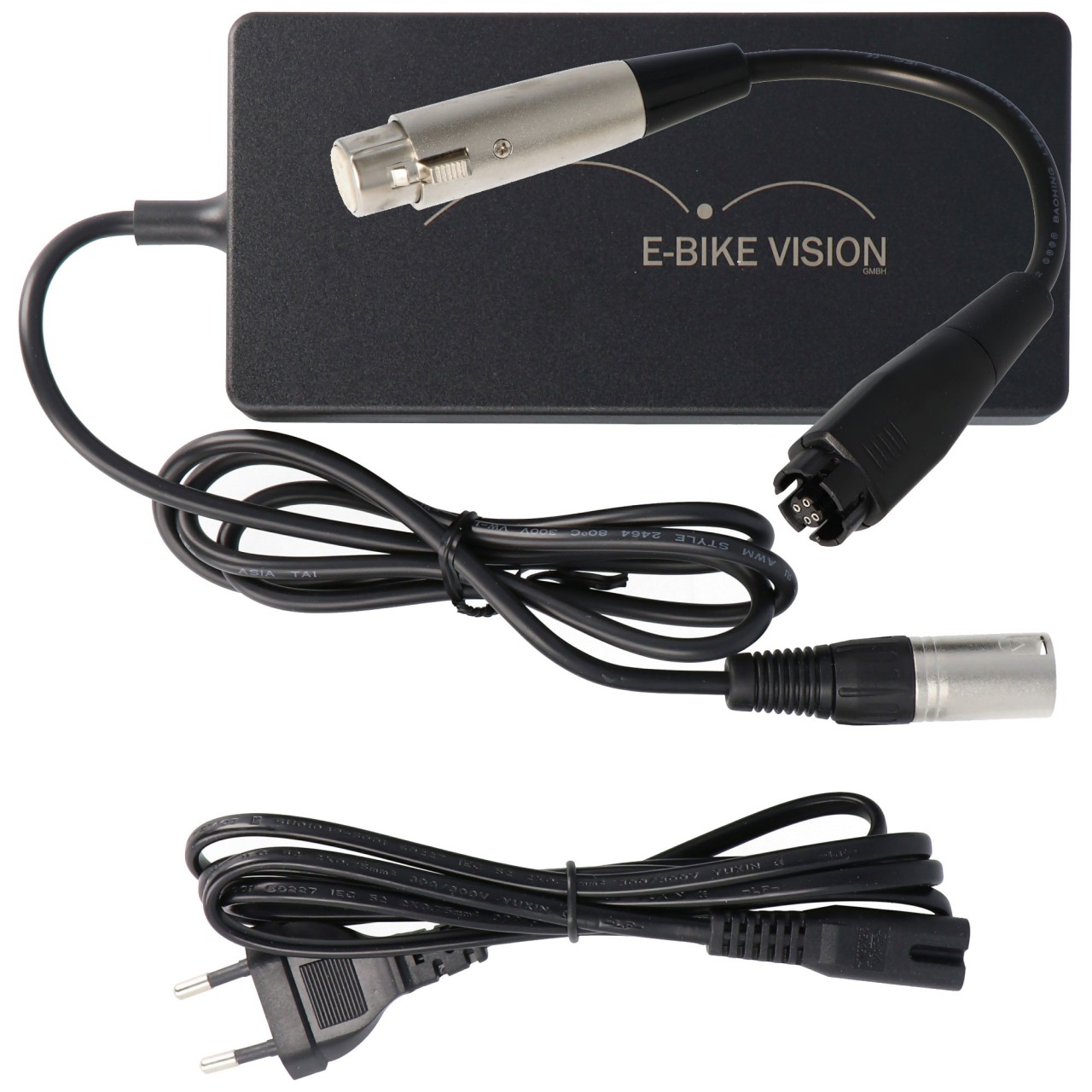 Ladegerät und Lade-Adapter nur passend für unsere E-Bike Nachbauakkus Yamaha PW-X und PW Series SE, TE Rahmen Unterrohr 36 Volt