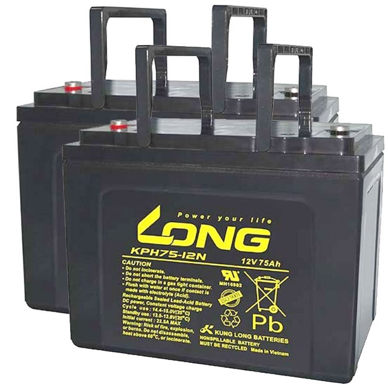 Akku passend für Vermeiren Carpo 4, 12V 75Ah 2 Stück für 24V Elektromobil E Scooter AGM