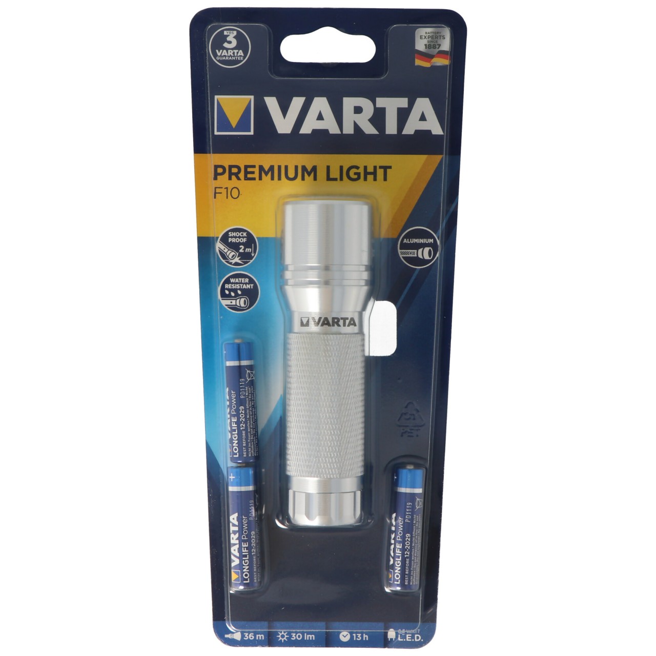 Varta Premium Light F10 0,5 Watt max. 30 Lumen inklusive 3 Micro AAA Batterien