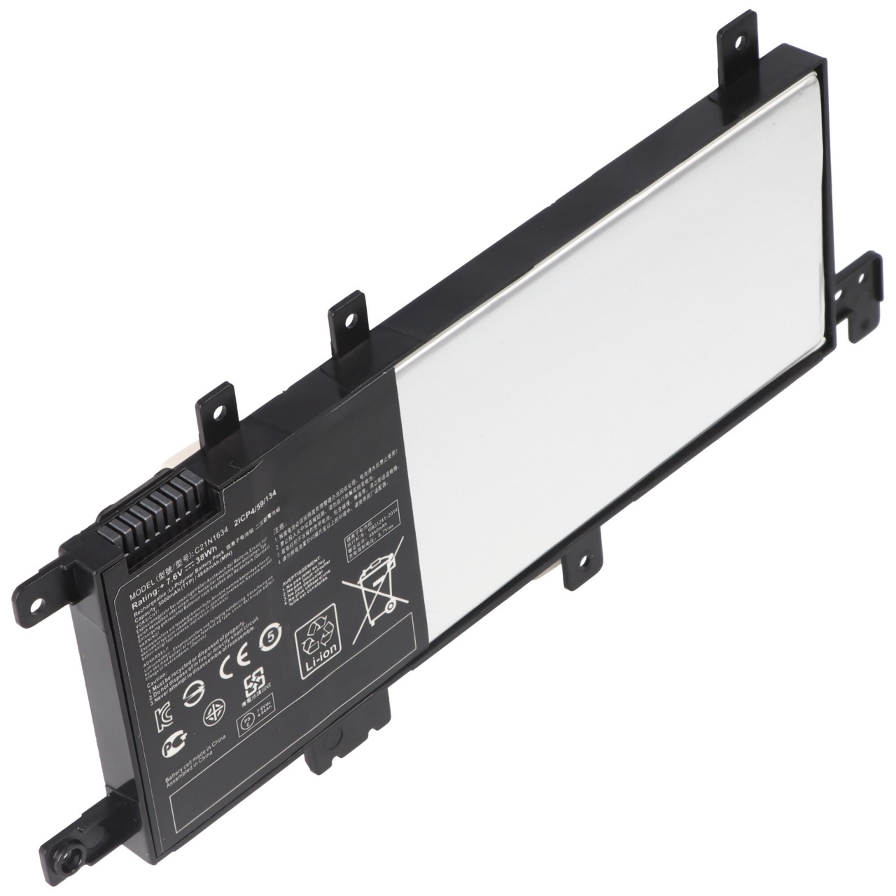 Akku passend für ASUS X542, C21N1634, Li-Polymer, 7,6V, 5000mAh, 38,0Wh, built-in, ohne Werkzeug