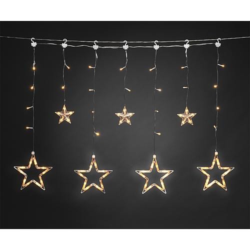 LED Lichtervorhang mit Sternen 77 bernsteinf. LED 4046-803