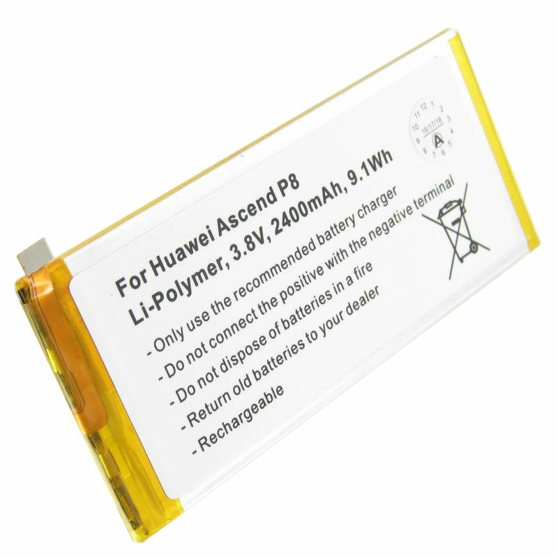 Akku passend für Huawei Ascend P8, HB3447A9EBA 3,8 Volt 2400mAh
