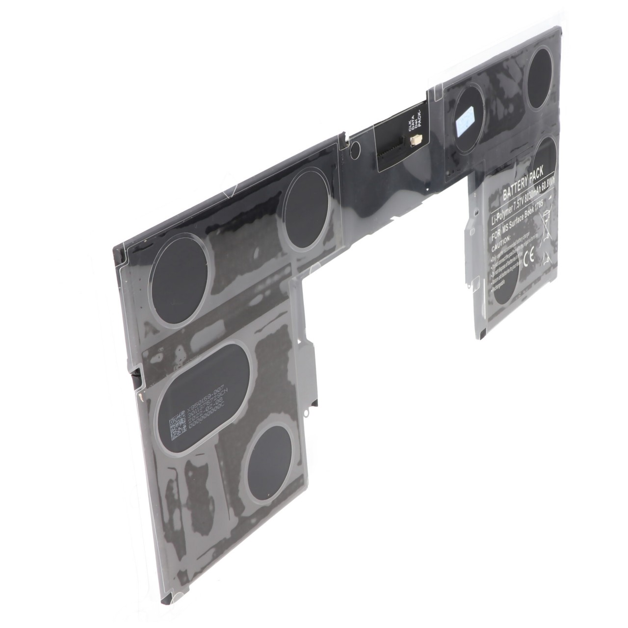 Akku passend für Microsoft Surface Book 1785, Li-Polymer, 7,57V, 8030mAh, 60,8Wh, built-in, ohne Werkzeug