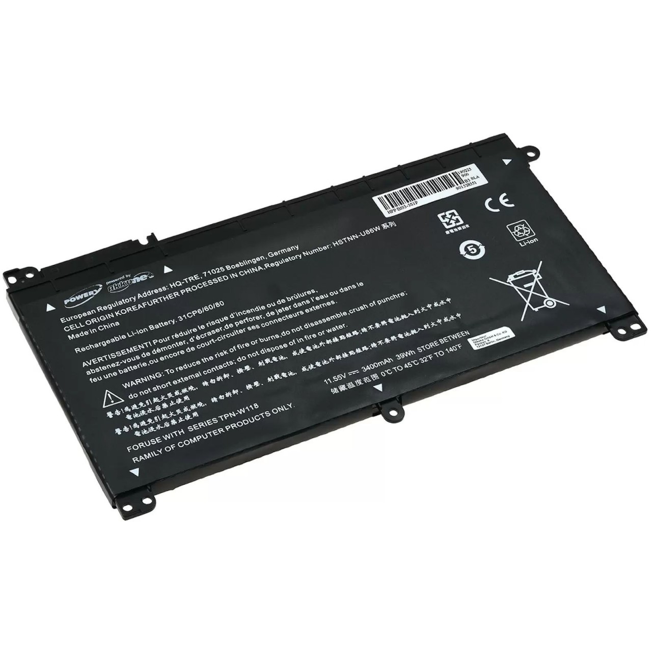 Akku für Laptop HP Stream 14 / Probook X360 11 G1 / Typ BI03XL / HSTNN-UB6W - 11,55V - 3400 mAh