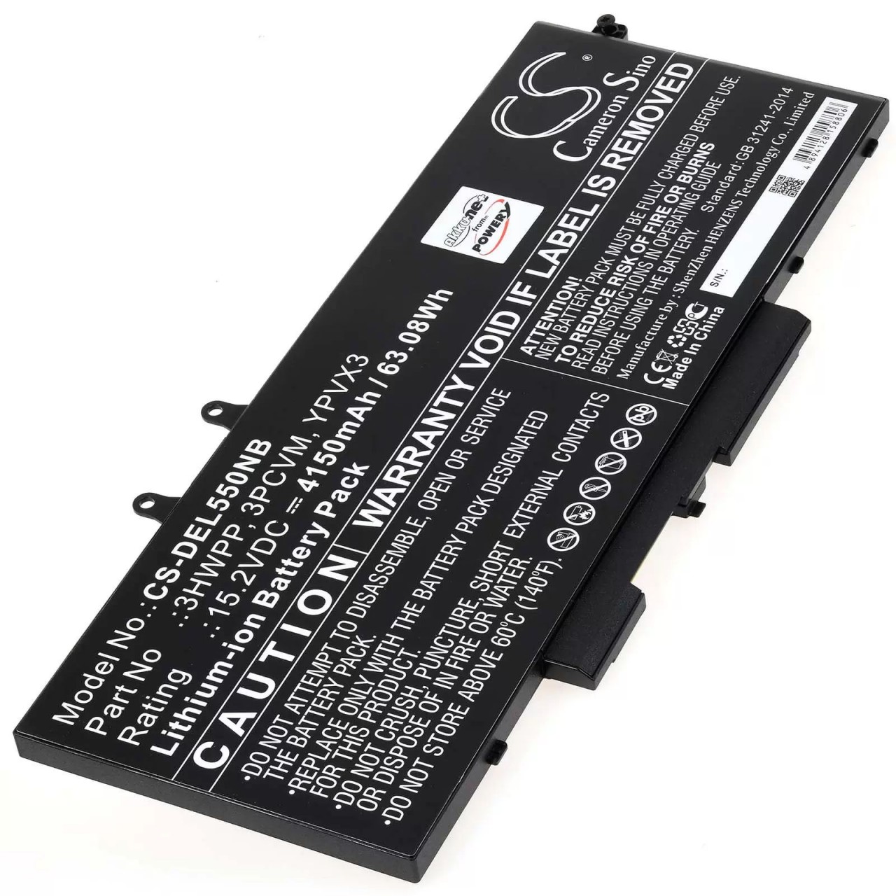 Akku passend für Laptop Dell Latitude 5401, Latitude 14 5410, Typ 3HWPP - 15,2V - 4150 mAh