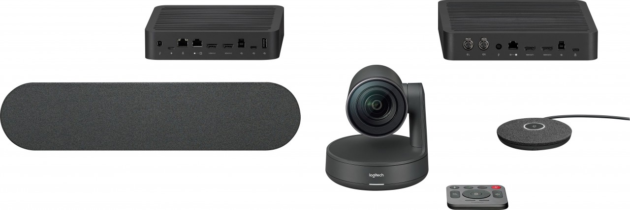 Logitech ConferenceCam RALLY Kit, 4K Ultra HD, grafit 3840x2160, USB, Bluetooth, Netzwerk, Hub, Display, Lautsprecher, Mikrofon