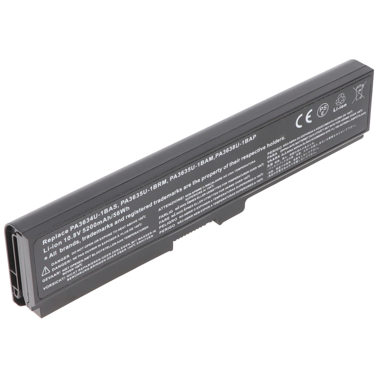 Akku passend für Toshiba Sat Pro U400 series, Li-Ion, 10,8V, 5200mAh, 56,2Wh, black
