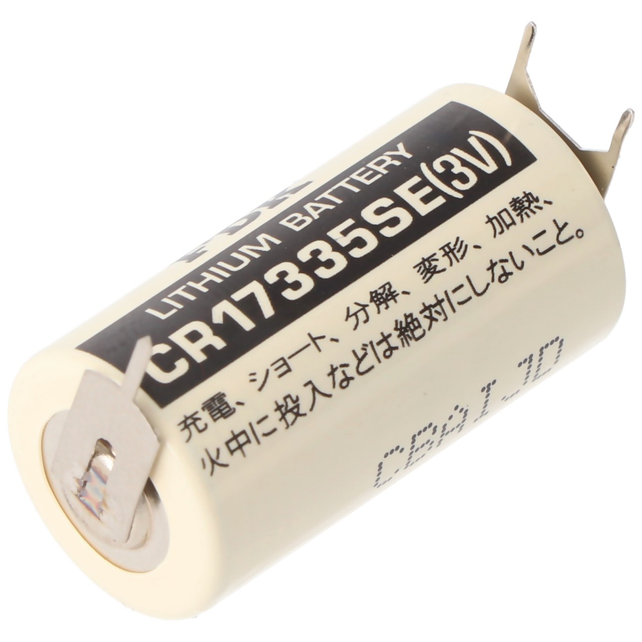 Sanyo Lithium Batterie CR17335 SE Size 2/3A, 3er Print Lötfahnen, Rastermaß 7,6mm
