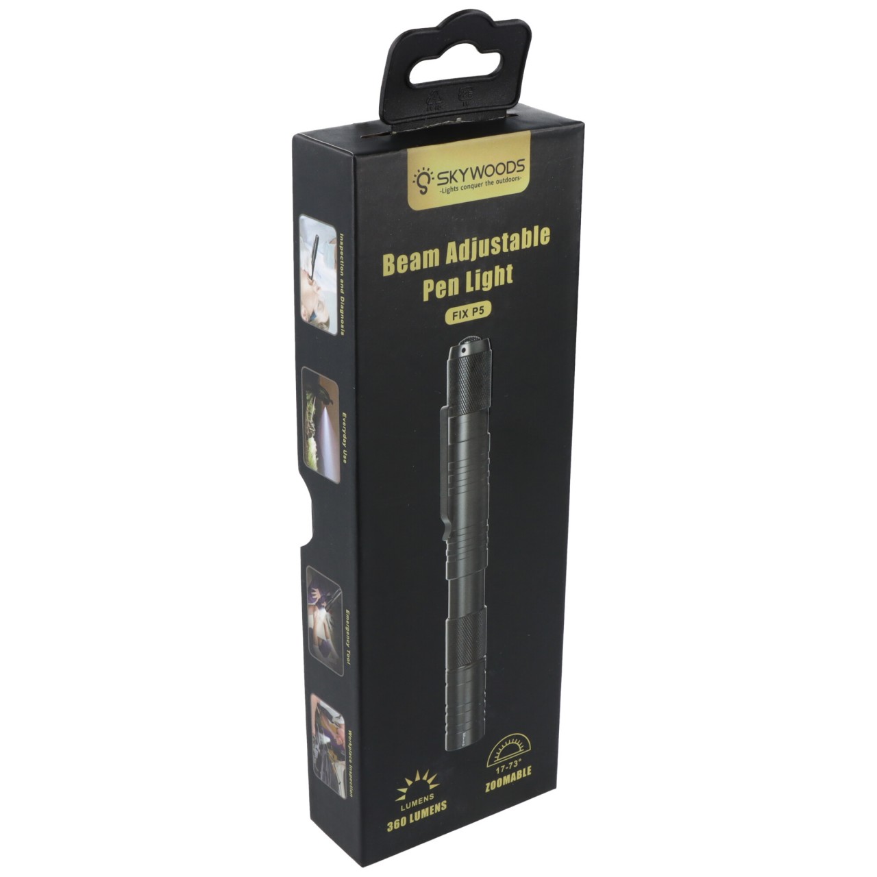 Skywoods Stiftlampe FIX P5 – 360 Lumen, fokussierbar, USB-C