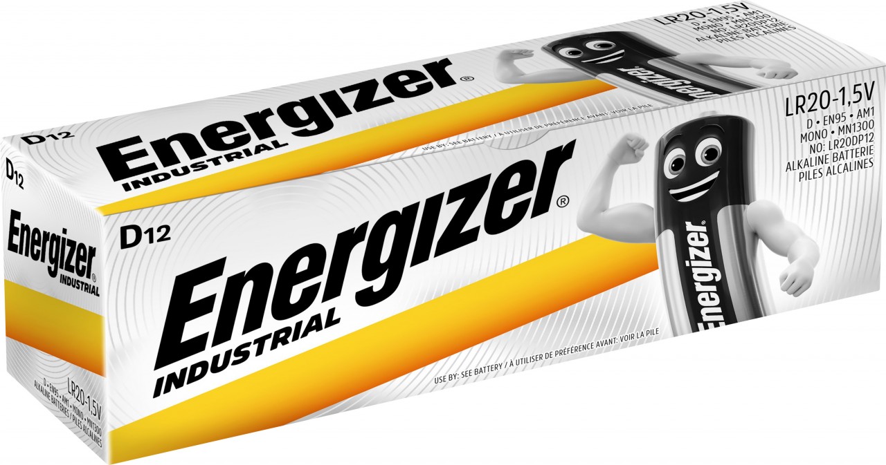 Energizer LR20 Mono D Batterien mit 1,5V, Alkaline Power für Industrie & Alltag, 12 Stück