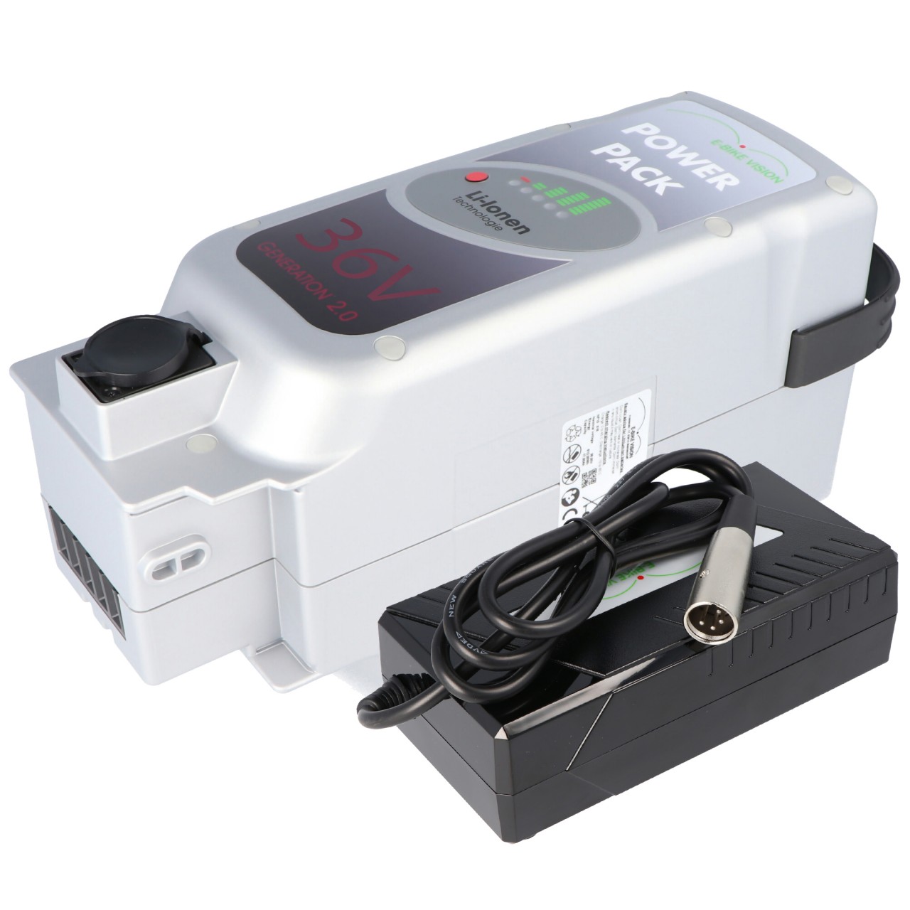 E-Bike Akku inklusive Ladegerät 4A für Panasonic Deluxe Antrieb 36 Volt 17Ah 612Wh Sitzrohr