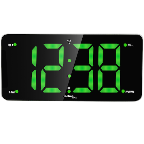 WT 486 - Funkwecker mit digitaler farbiger Anzeige, Radio Wecker mit Sendungsspeicher, programmierbare Alarme