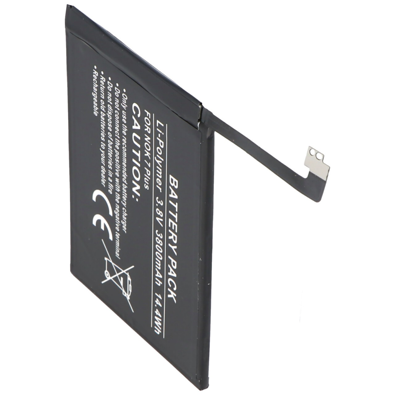 Akku passend für Nokia 7 plus, Li-Polymer, 3,8V, 3800mAh, 14,4Wh