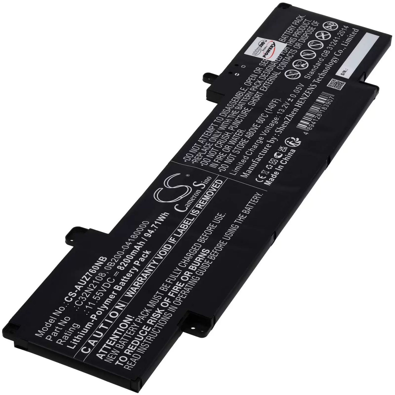 Akku passend für Laptop Asus ZenBook Pro 16X OLED UZ7602ZM Typ C32N2108 - 11,55V - 8200 mAh