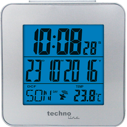 WT 268 Funkwecker mit Timerfunktion und Hintergrundbeleuchtung, Lokale und Weltzeitanzeige im Duo-Modus, Tischaufstellung