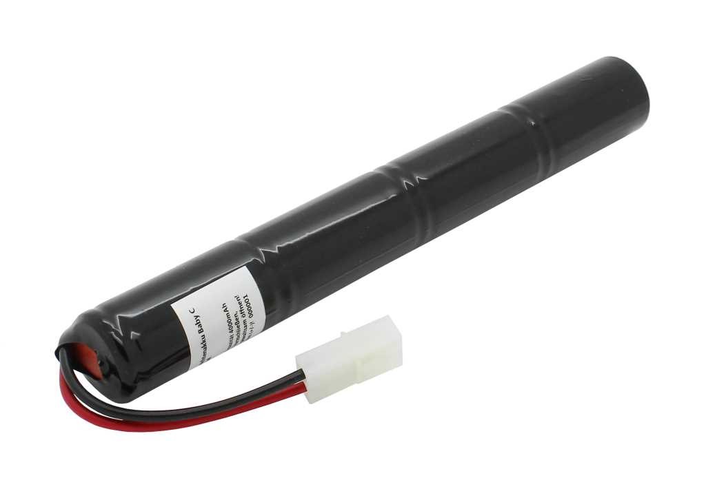 Notleuchtenakku NiMH 4,8V 4000mAh L1x4 Baby C mit 80mm Kabel und Stecker passend für SEC AKU0038