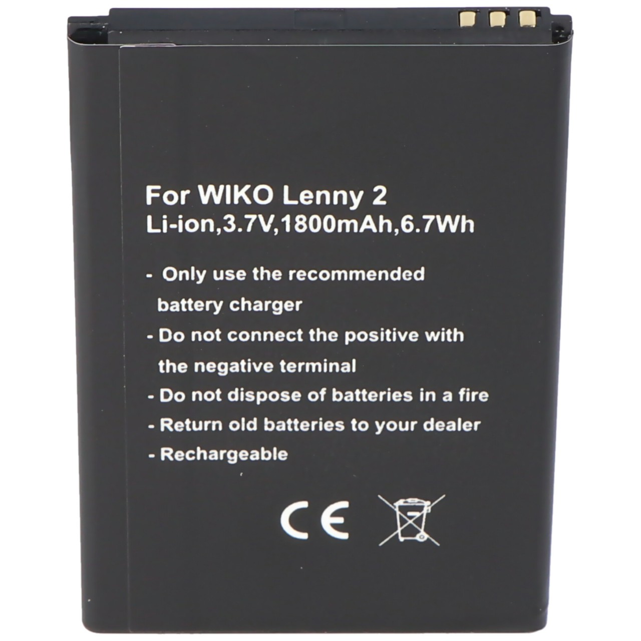 Akku passend für den Wiko Lenny 2 Akku 5030, 3,7Volt 1800mAh mit 6,7Wh