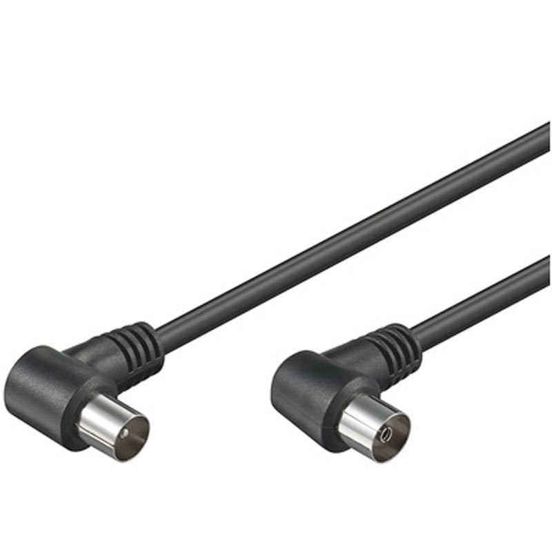 TV Anschlußkabel, koaxial Anschluss Kabel Winkel schwarz 1,5 Meter