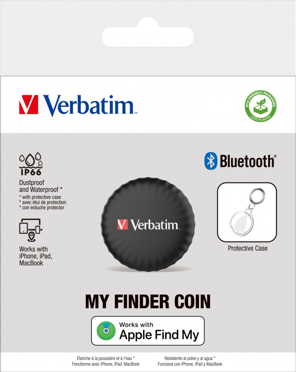 Verbatim Tracker, My Finder Coin, MYFC-01B, schwarz Bluetooth, für Apple Find My App, Retail (1-Pack)