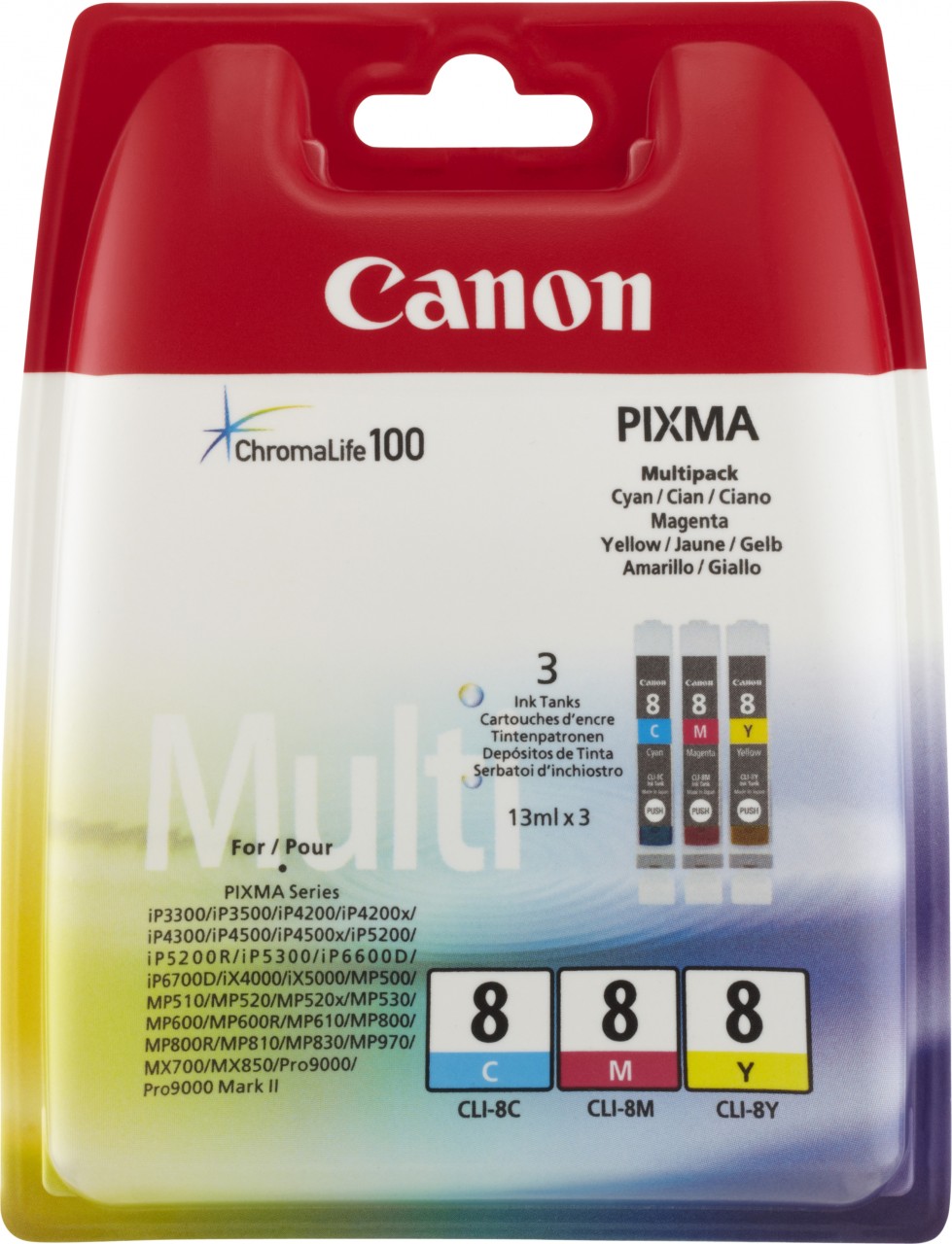 Canon Tinten Multipack CLI-8C/8M/8Y