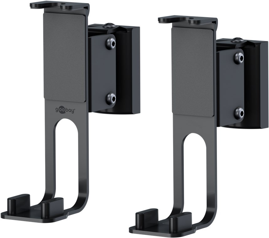 Goobay Lautsprecher-Wandhalterung One Sound Flex, schwarz - 2 Stück, kompatibel mit dem Sonos One und Sonos One SL, sichere und voll flexible Lautsprecherhalterung