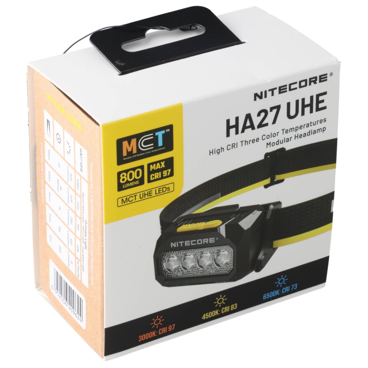 Nitecore HA27 UHE schwarz, max. 800 Lumen, inklusive Akku , Ladekabel