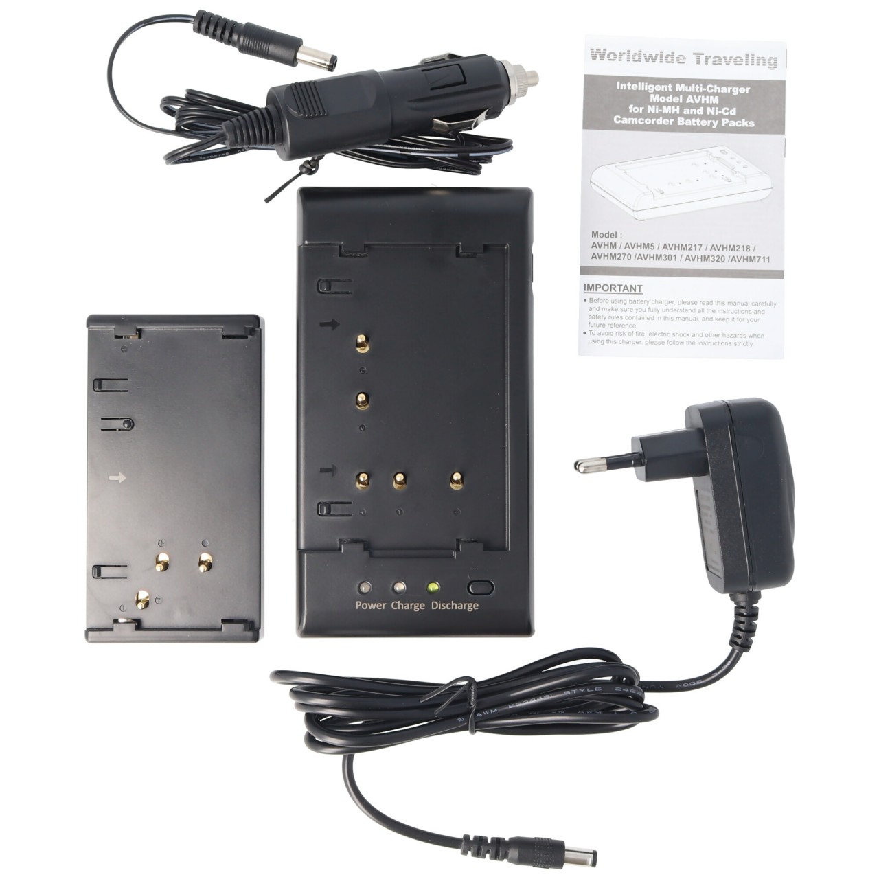 Schnell-Ladegerät passend für Sony, Sharp, Hitachi Akkus