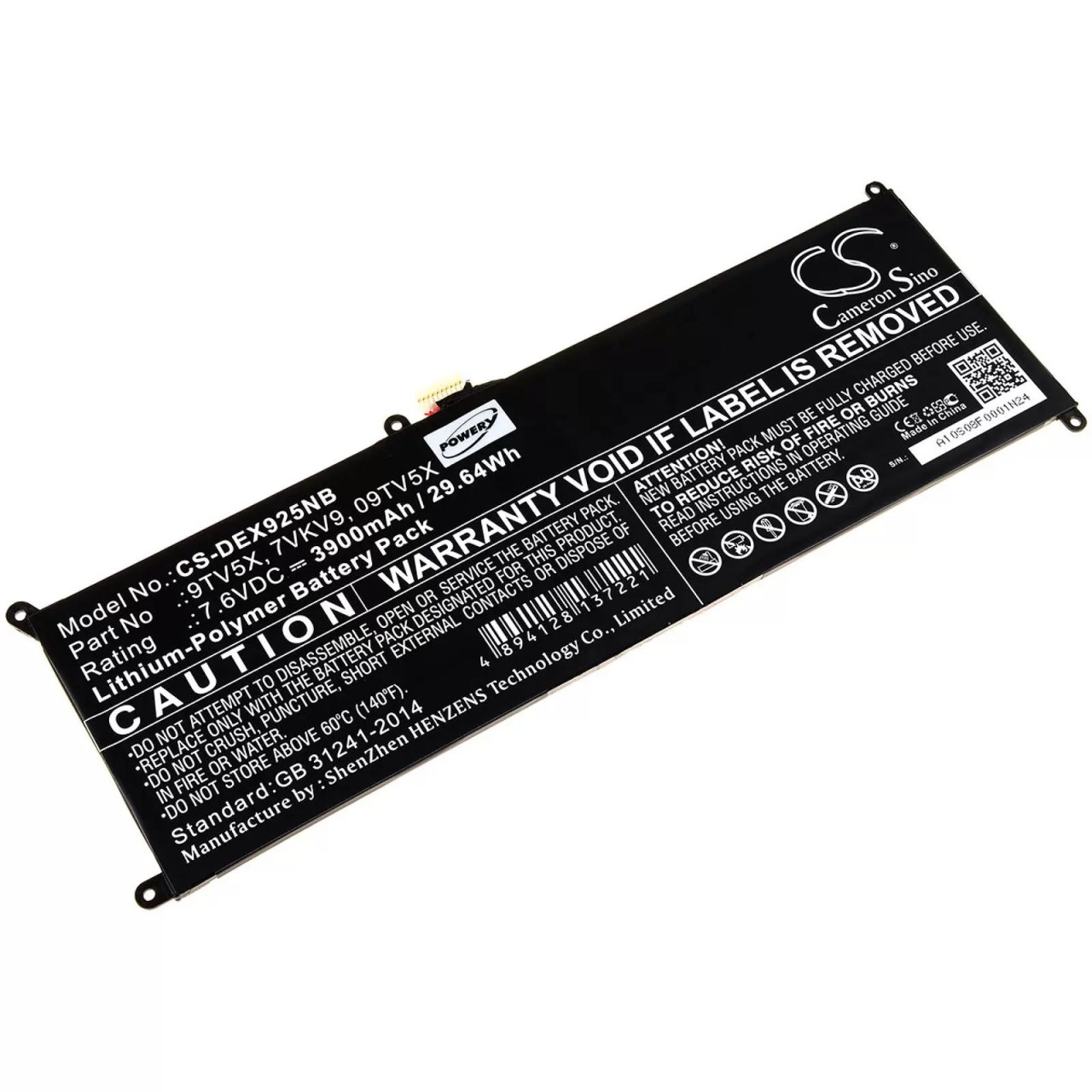 Akku für Laptop Dell XPS 12 9250 / Latitude 12 7275 / Typ 7VKV9 - 7,6V - 4000 mAh
