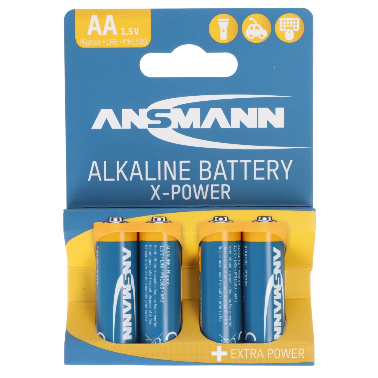 Ansmann X-Power Alkaline Batterie Mignon AA, LR6, 4er Papierblister