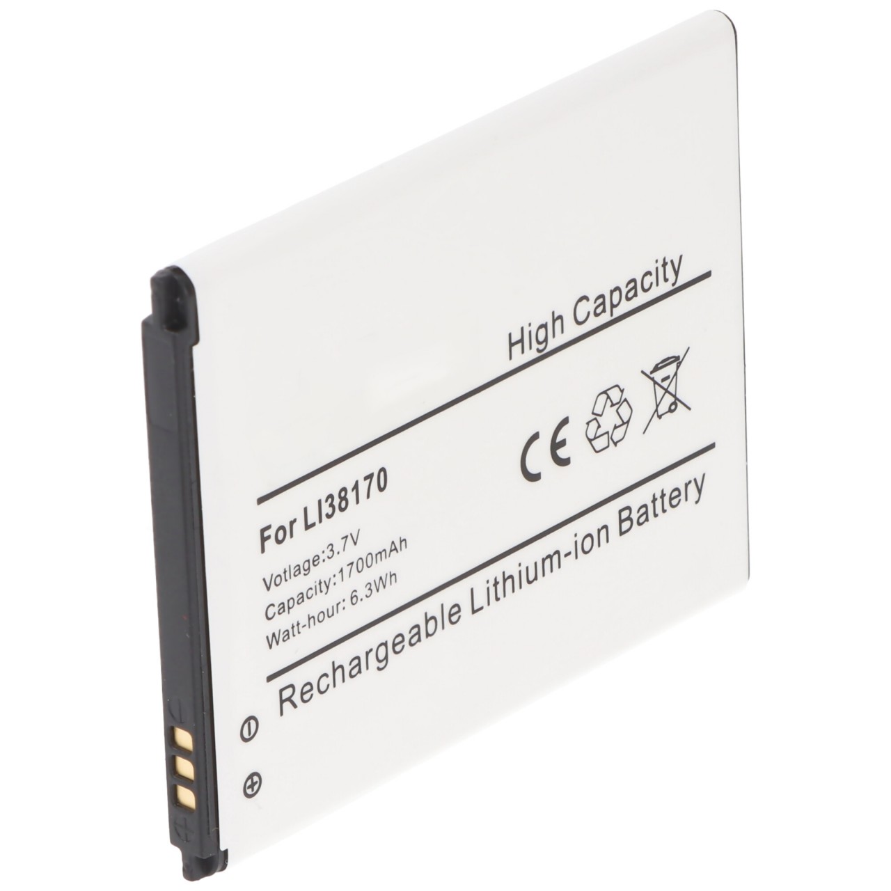 Akku passend für den MEDION P4501 Akku E4506 MD98428, LI38170 3,8 Volt 1700mAh, 64,4x52,9x4,2mm