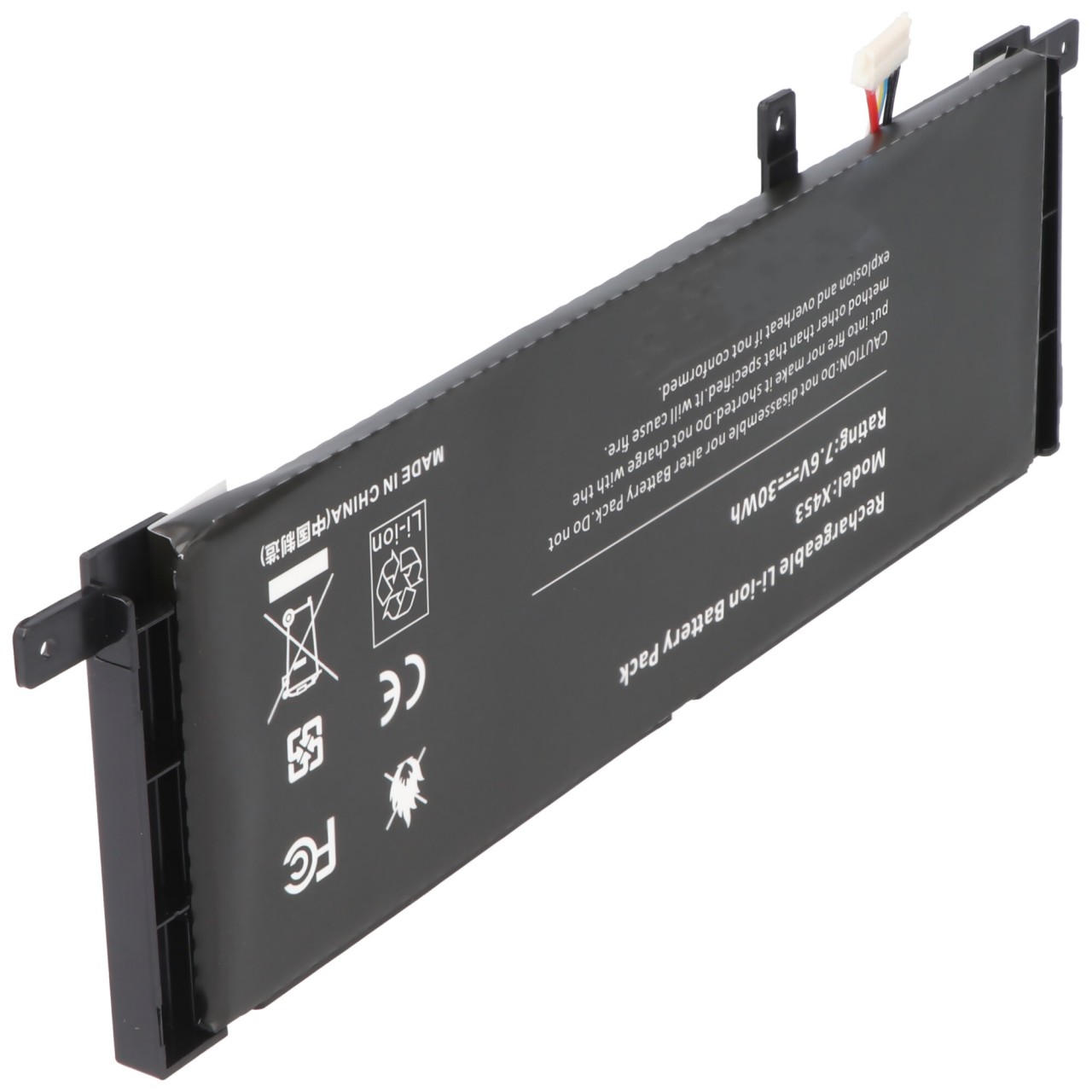 Akku passend für ASUS X453, X553, Li-Polymer, 7,6V, 5000mAh, 38,0Wh, built-in, ohne Werkzeug