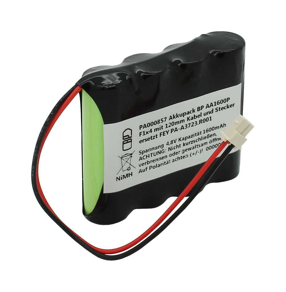 Akkupack NiMH 4,8V 1600mAh BP AA1600P F1x4 mit 120mm Kabel und Stecker ersetzt FEY PA-A3723.R001