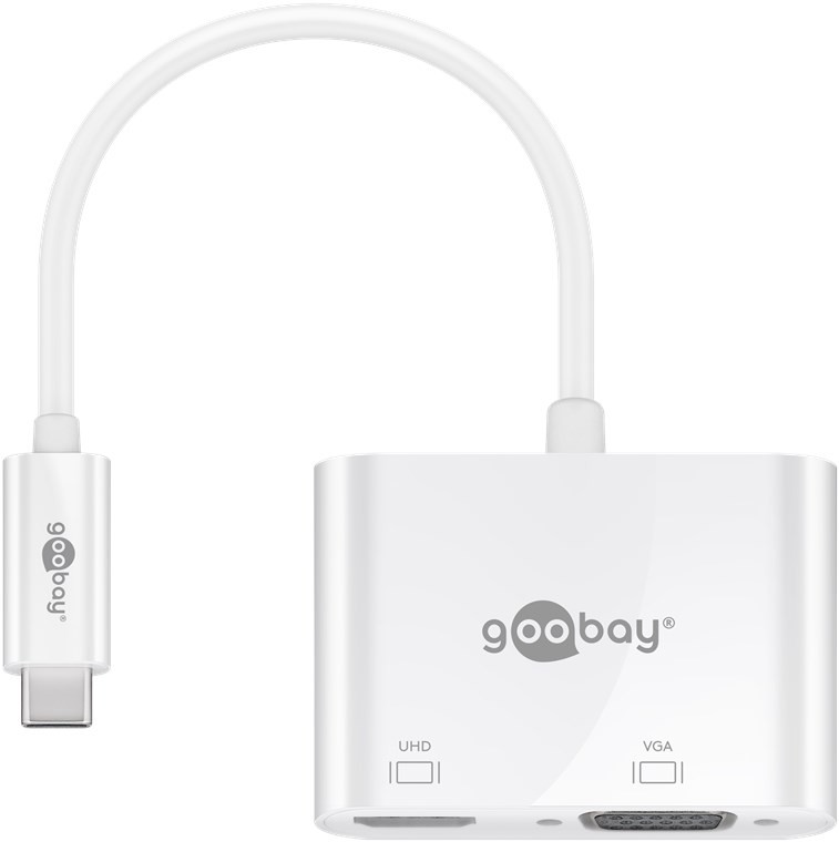 Goobay USB-C™ Multiport-Adapter HDMI™+VGA - erweitert ein USB-C™-Gerät um einen HDMI™- und einen VGA-Anschluss