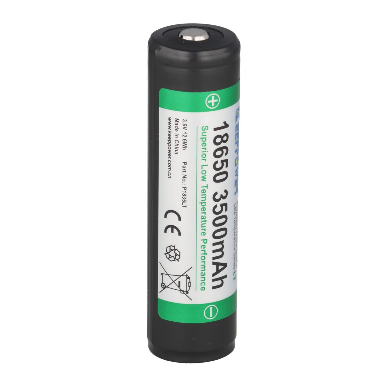 18650 Li-Ion-Akku 3500mAh Low Temperature 3,7V,  69,2x18,6mm, geschützt P1835LT